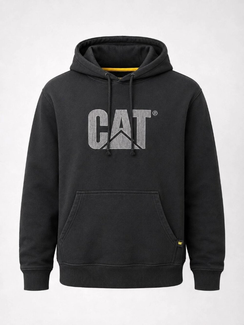 CAT Mens Large Hoodie Black Embroidered Logo Hooded Workwear Utility Sweatshirt